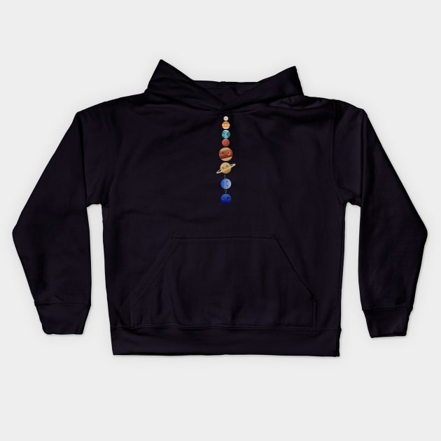 Cute Solar System - All Lined Up Kids Hoodie by SaganPie